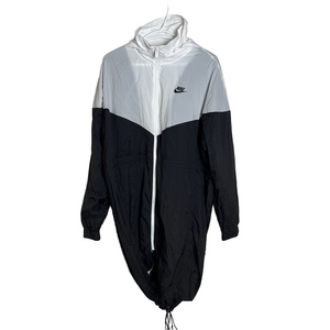 Nike Black White Color Block Windbreaker Mesh Jacket Large Lightweight Athletic